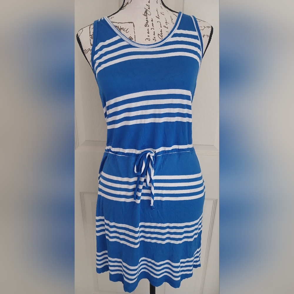 5/$25 Apt 9 Blue and White Striped Sleeveless Dress Size Small